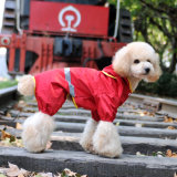 Fashion PVC Dog Red Winter Jacket Waterproof Autumn and Winter Clothes