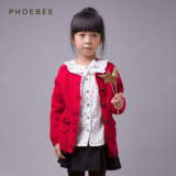 100% Wool Red Children Clothing Coats for Girls