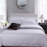 100% Cotton Plain White Luxury Hotel Stripe Bedding Sets