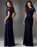 Lace Formal Gowns Blue Celebrity Party Evening Dress Z514