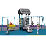 Children Outdoor Playground Equipment Double Swing with Plastic Slide