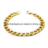 22cm Gold Plated Mens Stainless Steel Cuban Chain Bracelet