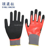 13G Sandy Safety Gloves with Finger Reinforced Nitrile Coated