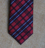 Black and Red Checked Handmade Poly Necktie
