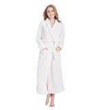 Women's Fleece Bathrobe Long Shawl Collar Robe Soft Plush Microfiber Fleece Bathrobe Lightweight Terry Lounge Robe China