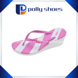 Womens Pink White Wedge Sandal Flip Flop Sz 9