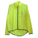 Neon Yellow Waterproof Polyester High Visibility Reflective Safety Raincoat (YKY2809)