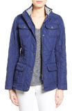 Women Stand Collar Slim Quilted Padding Jacket