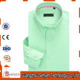 100%Cotton Green Long Sleeve Slim Formal Dress Shirt for Men