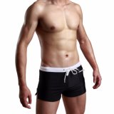 Men's Sportwear Training Clothing Drawstring Swimming Trunks with Zipper Pocket