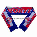 Sports Fan Scarf Jacquard Knitting Scarf with Tussles