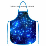 New Printed Dacron Apron with Pockets Waterproof Kitchen Aprons Home Textiles Wholesale