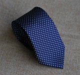 Classic Poly Woven Navy Dots Necktie