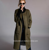 Classic Ladies Winter Cashmere Wool Long Coat, Fashion Woman Winter Coat