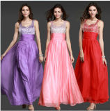 Sequin Chiffon Full Length Cheap Evening Dresses (DS010)