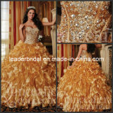 Organza Quinceanera Dresses Gold Ball Gown Dress Q26754