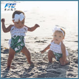 Parent-Child Outfit Toddler Kids Summer Leaf Print Ruffles Bow Swimwear Children Swimsuit Bikini Set Bathing