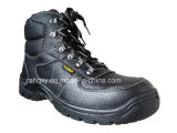 Split Embossed Leather Safety Shoes with Mesh Lining (HQ05056)