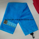 High Quality Velour Golf Towel with Logo Embroidery