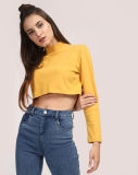 High Quality with Your Own Clothing Designs Mustard Caroline Crop Sweatshirts