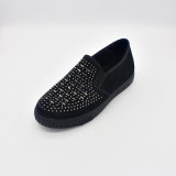 Latest Style Upper Suede and Spangle Outsole Injection Women Casual Shoes Cloth and Velvet Fabric