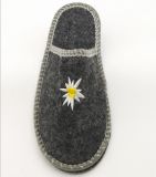 Felt Indoor Slipper with Embroidery Logo