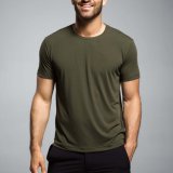 2018 Best Products 95 Cotton 5 Spandex Men's Fitness Plain Army Green T-Shirts