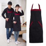 Black Red Unisex Chef Cooking Kitchen Catering Halterneck Apron Bib with 2 Pocket One Size in Medium Fashion Hot Sale