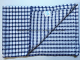Factory OEM Produce Custom Checks Jacquard Blue 40*65cm Cotton Terry Kitchen Tea Towels