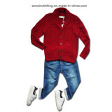 Lapel and Cardigan Knitted Children Sweater Clothes