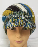 Fashion Knitting Hat with Visor Stripe Beanie Hat (Hjb057)