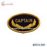 Gold Color Logo Embroidery Lapel Embroidered Badge