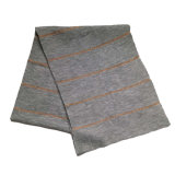 Women Acrylic Plain Knit Scarf with Lurex Stripes