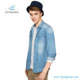 New Style Slim Casual Long Sleeves Men Denim Shirts with Monkey Wash by Fly Jeans