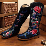 Ladies Casual Fashion Shoes Footwear Embroidered Boots