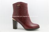Europe Trendy Comfort High Heels Leather Women Boots