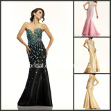 Crystal Evening Dress Cocktail Gown Mermaid Taffeta Vestidos Prom Evening Dresses Ld1152