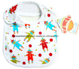 Factory OEM Produce Customized Print Cotton Jersey White Baby Bibs