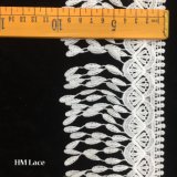 10cm Wide Scallop Embroidery Lace Trim Wedding Veil Lace Border with Angle Tear Drops Trimming Hmhb956