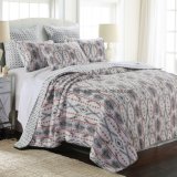 Cotton Rotary Print Quilt in Grey (DO6103)
