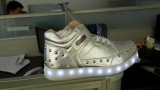 Children LED Flash Shoes Rechargeable Battery, USB Charging, Lasting 8 Hours, Real Kids Leather Shoes