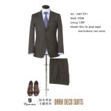 OEM Peak Lapel Wool Slim Fit Men's Business Suit