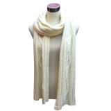 Lady Wool Acrylic Blend Knitted Fashion Scarf (YKY4325)