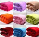 Embroidery Flannel Fleece Blanket with Solid Color (ES2091821AMA)
