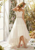 Organza Tea-Lenght Sweetheart Princess Wedding Bridal Dress