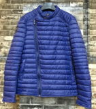 Men Quilted 4cm High Navy Padded Jacket