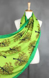 Lady Fashion Viscose Cotton Polyester Knitted Silk Printed Scarf (YKY1023)