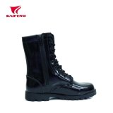 Shining Leather Military Boot with Zipper