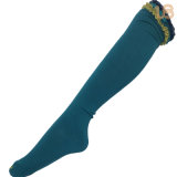 Women's Cotton Lace Top Knee High Sock