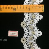 8cm Natural Polyester Mountain Shape Trimming Lace for Garment Hme859